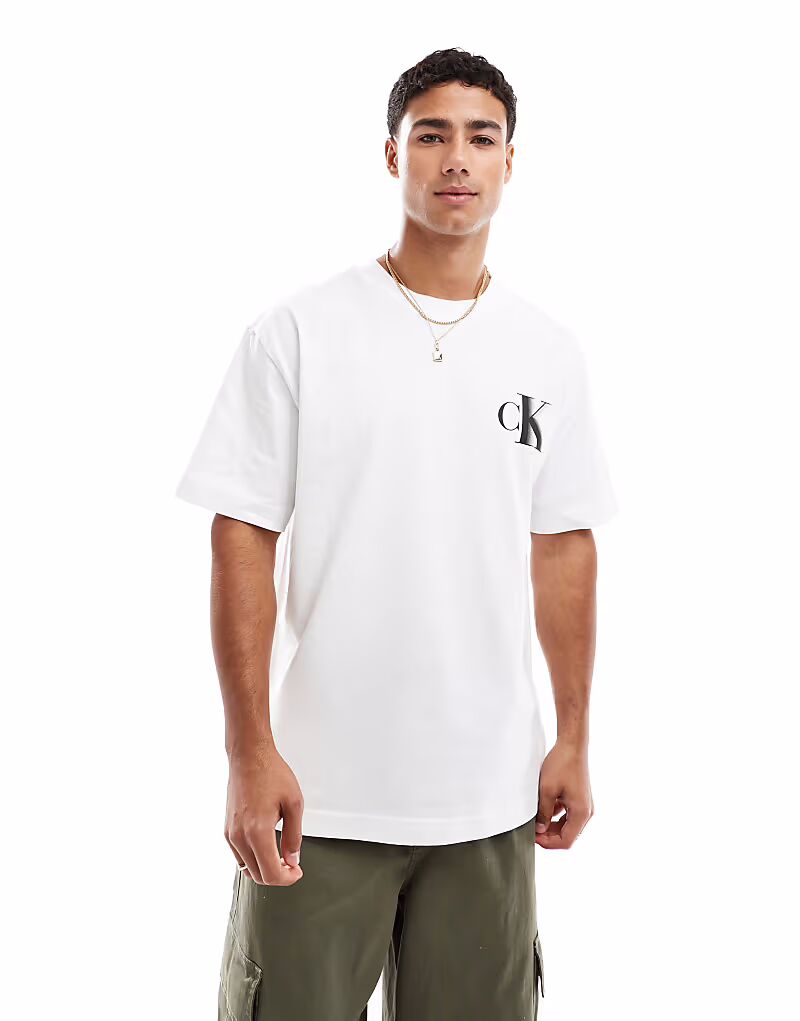 

Футболка Calvin Klein Jeans с надписью ck белого цвета