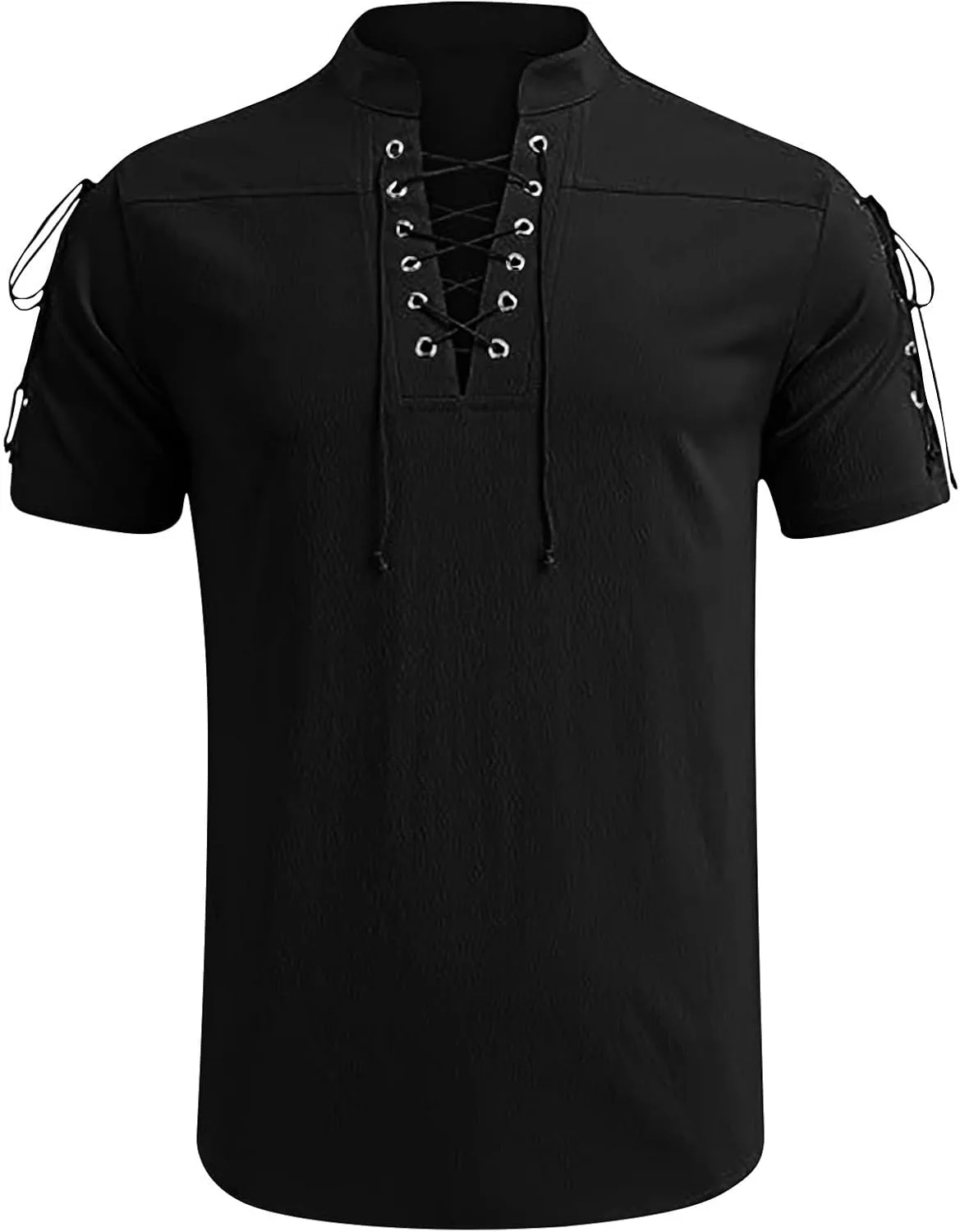 

Мужская футболка с V-образным вырезом и шнуровкой