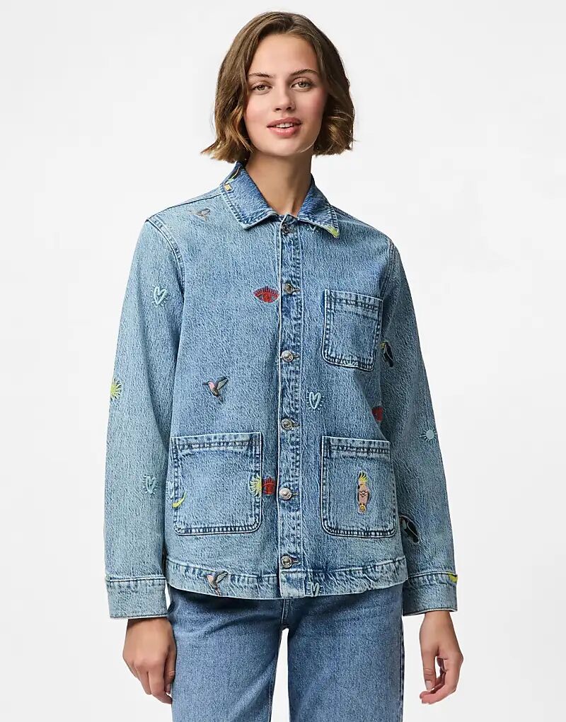 

Джинсовая куртка Pieces из средне-синего денима