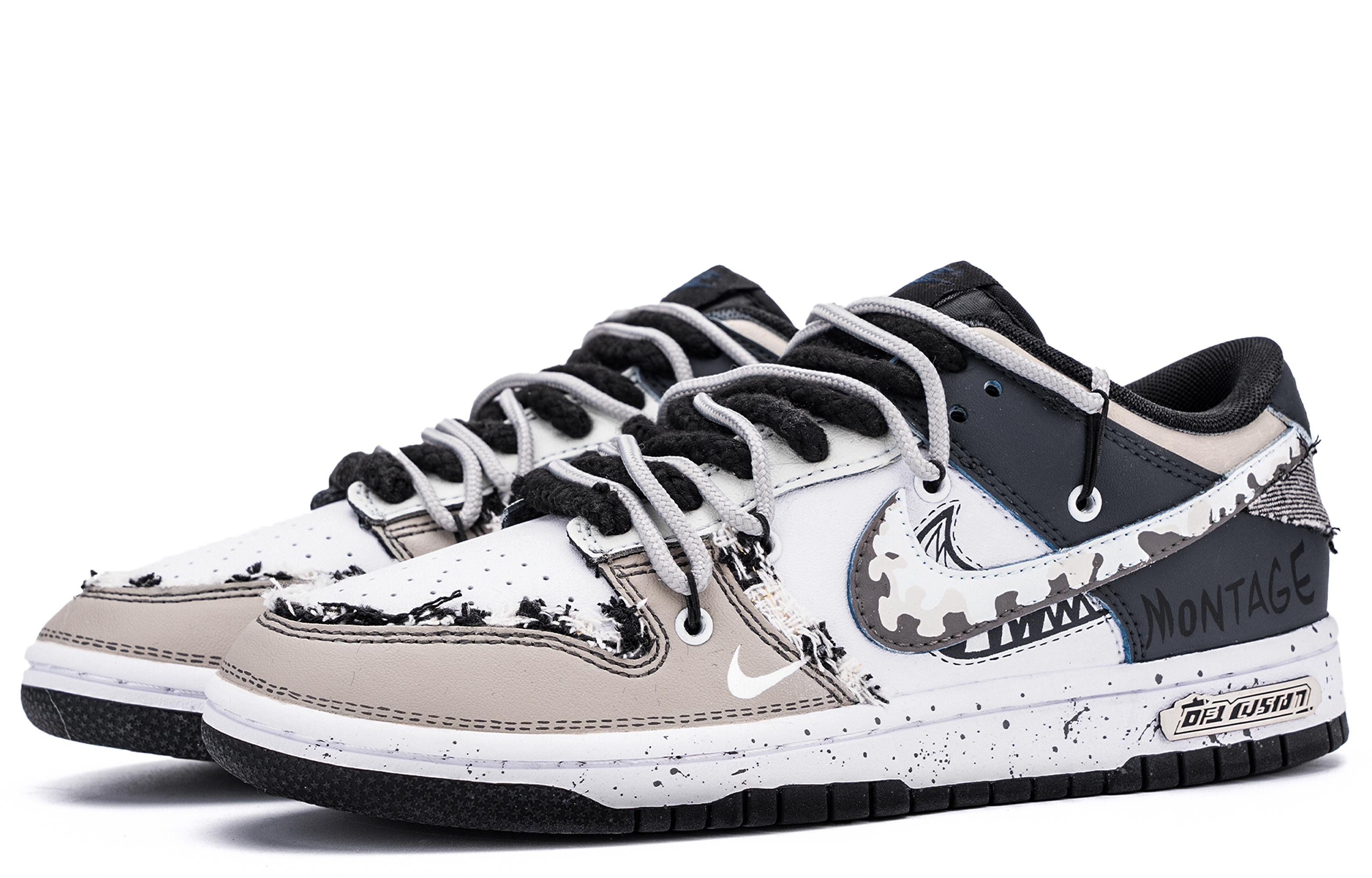 

Кроссовки Nike Dunk Skateboarding Shoes Women's Low-top Black/beige Brown, черный