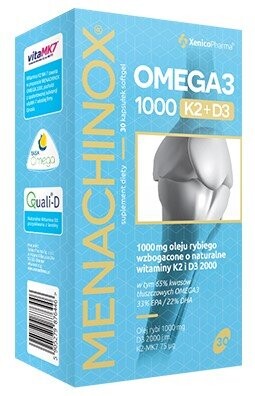 

Xenico Pharma, Менахинокс Омега 3, К2+Д3 30 капсул.
