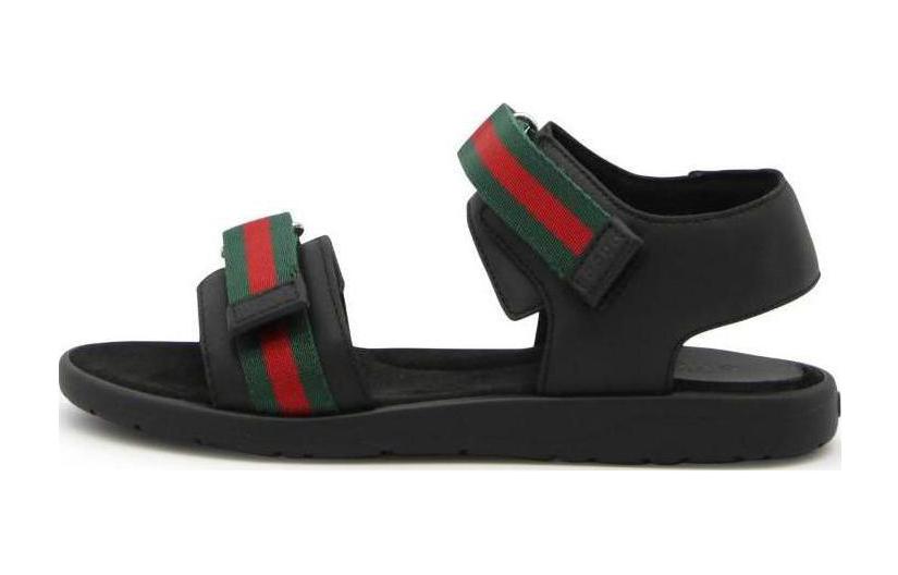 

Детские сандалии с открытым носком и полосками GUCCI, черный