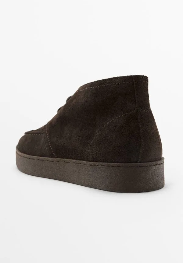 Ботинки-Мокасины на шнуровке до щиколотки Massimo Dutti, Dark Brown — фото 4