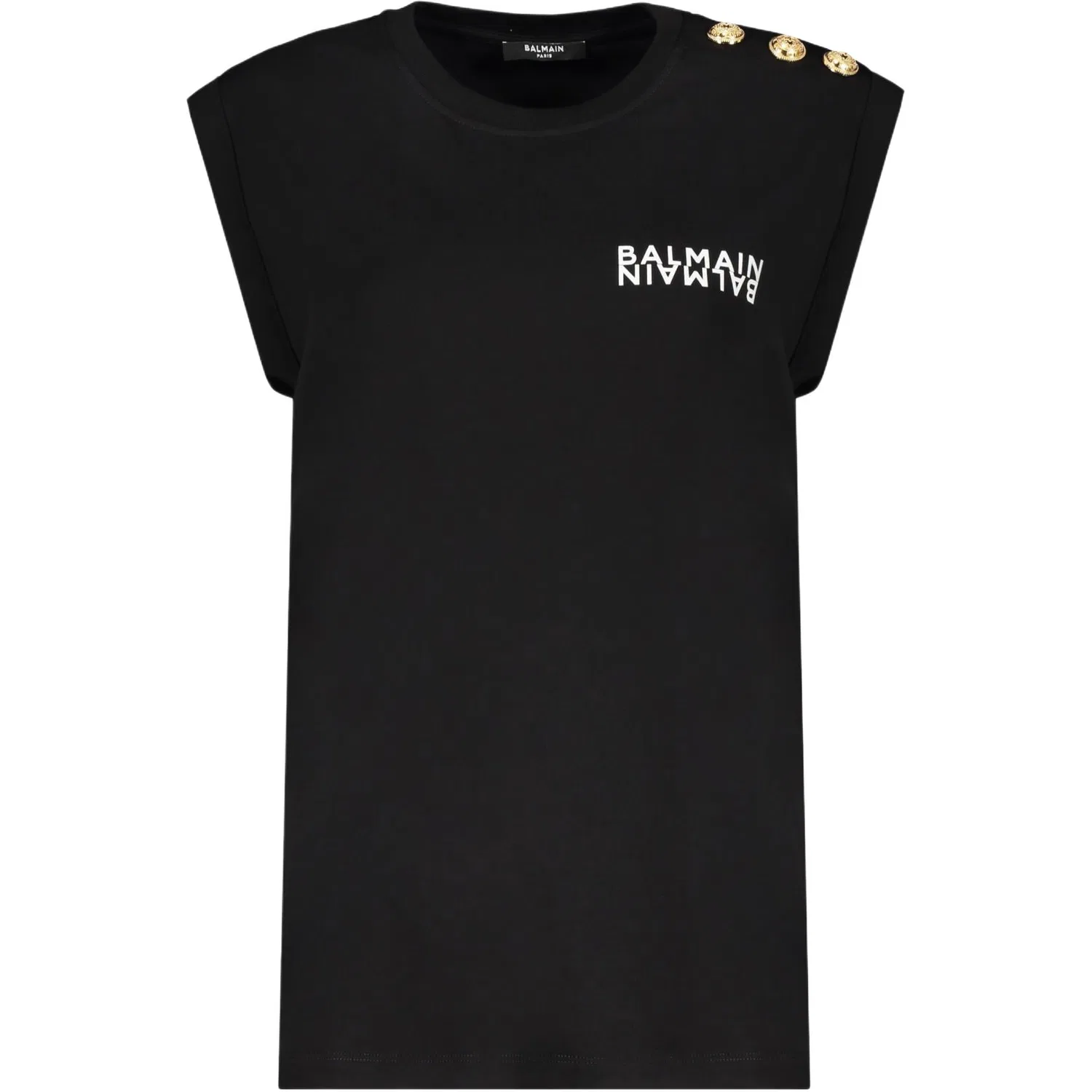Топ-танк с пуговицами BALMAIN Black