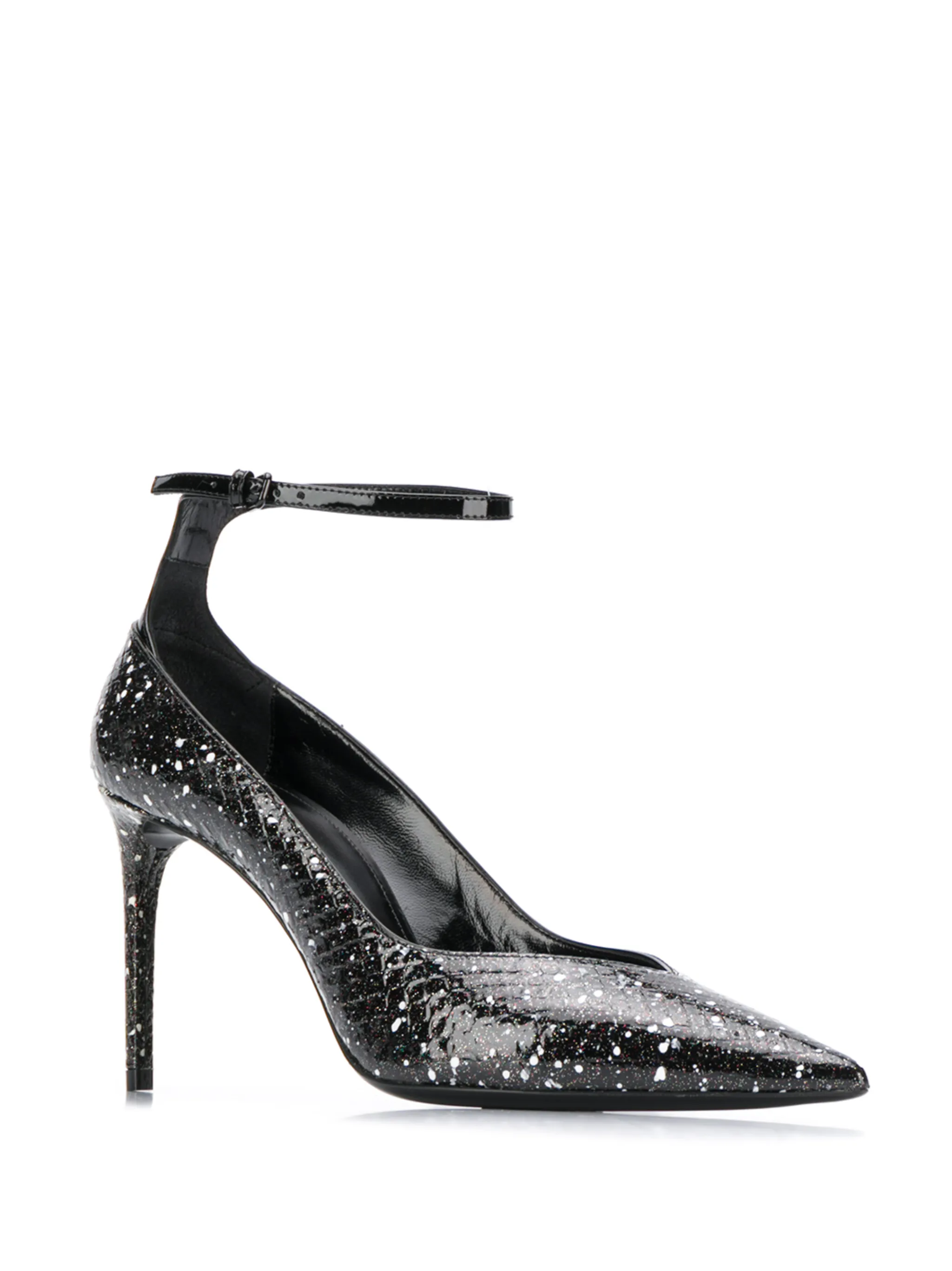 Туфли-лодочки с эффектом разбрызганной краски Saint Laurent, черный — фото 2