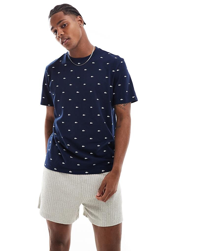 

Темно-синяя пижамная футболка с логотипом Lacoste