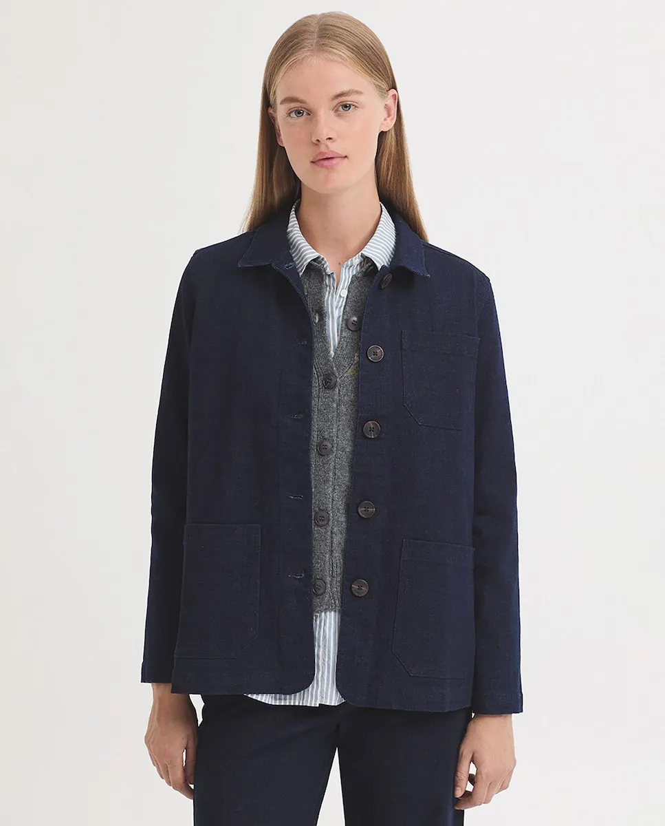 

Женская куртка с застежкой на пуговицы и передними карманами Nice Things, темно-синий