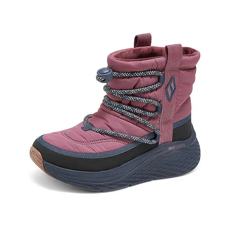 Зимние ботинки женские Skechers текстильные на платформе, розовый — фото 3
