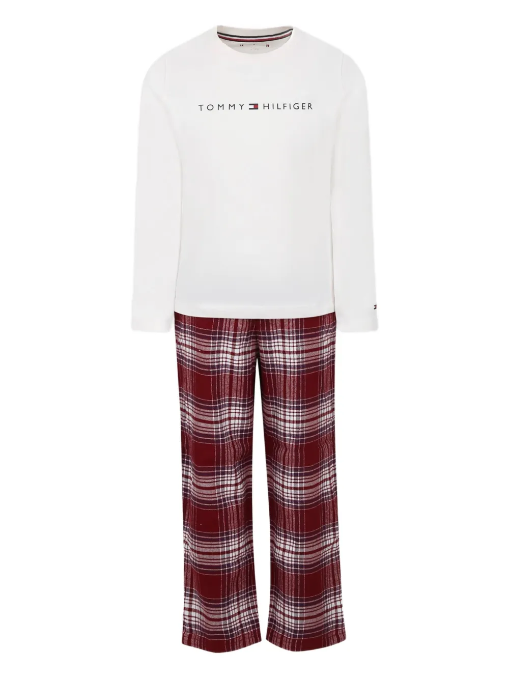 

Клетчатая пижама с логотипом Tommy Hilfiger Junior, белый