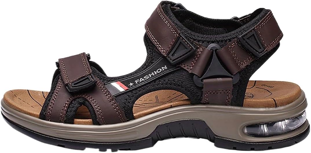 

Мужские пляжные сандалии - открытые босоножки с искусственной кожей, легкие, большого размера, для воды Hhhchpm, темно-коричневый