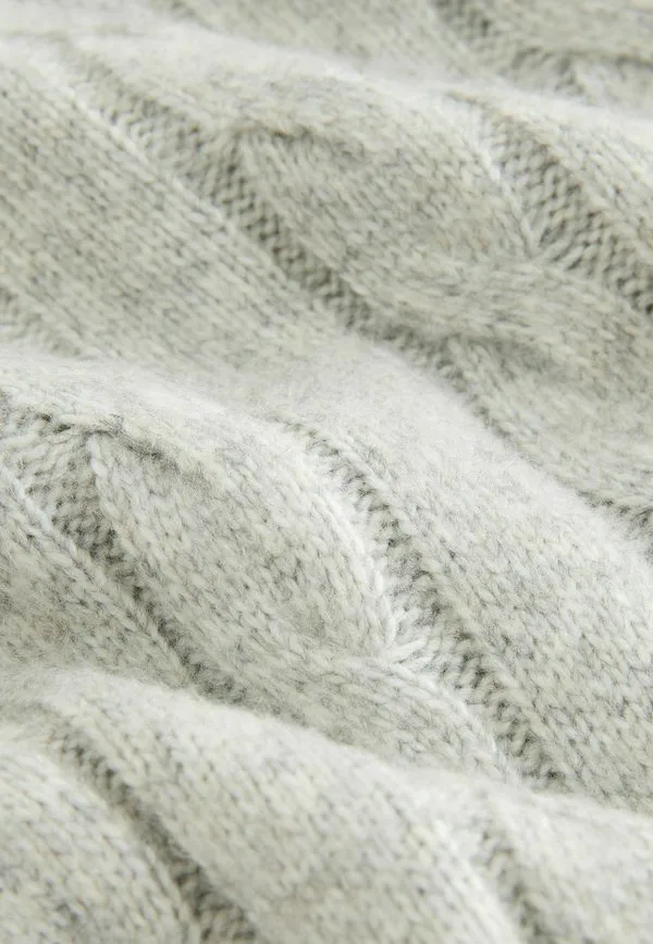 Джемпер с круглым вырезом и косами стандартного кроя Next, Grey — фото 4