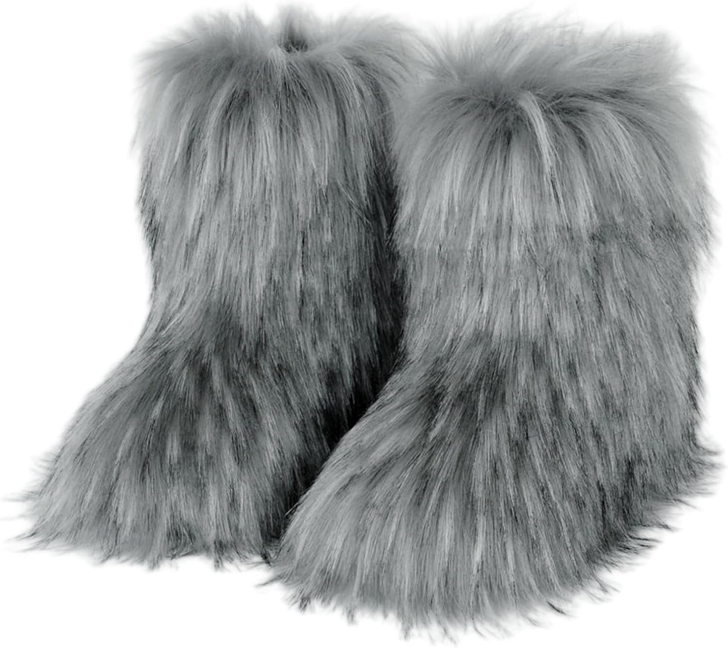 

Женские ботинки Movnebyro с искусственным мехом, пушистые короткие зимние ботинки, удобные полусапожки до середины икры, теплые зимние обувь, с круглым носком, для улицы и дома, на плоской подошве, модные ботинки в стиле Y2K, серый