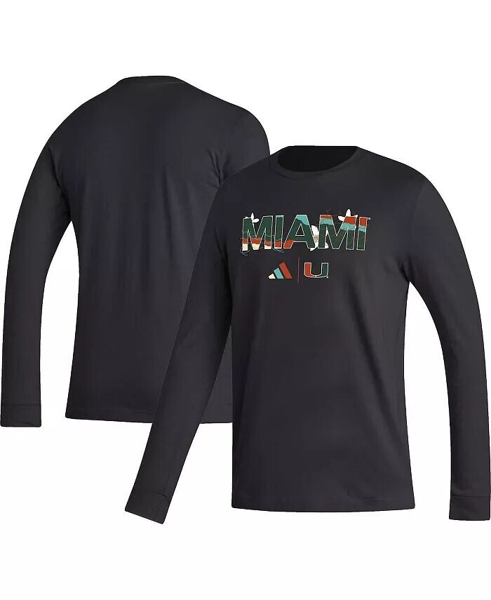 

Мужская черная футболка с длинным рукавом Miami Hurricanes Honoring Black Excellence Adidas