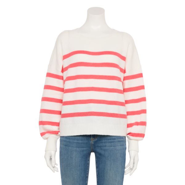 

Женский свитер с рукавами-фонариками Sonoma Goods For Life, цвет ivory neon stripe