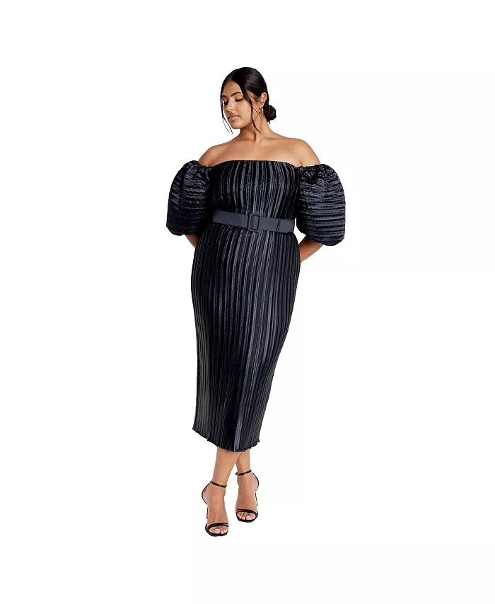 

Платье с плиссировкой Krista Plus Size CITY CHIC, синий