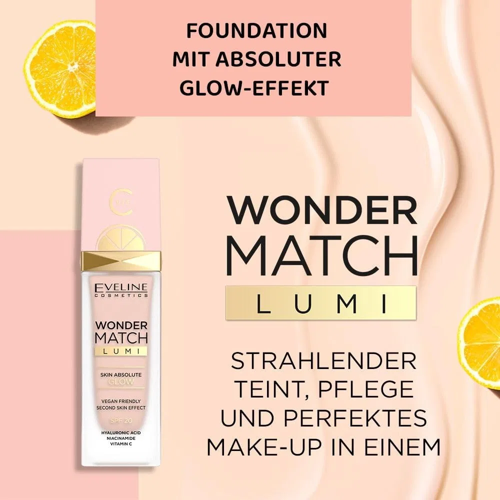 Тональная основа Eveline Cosmetics Wonder Match Illuminating с витамином C и гиалуроновой кислотой Eveline Cosmetics — фото 3
