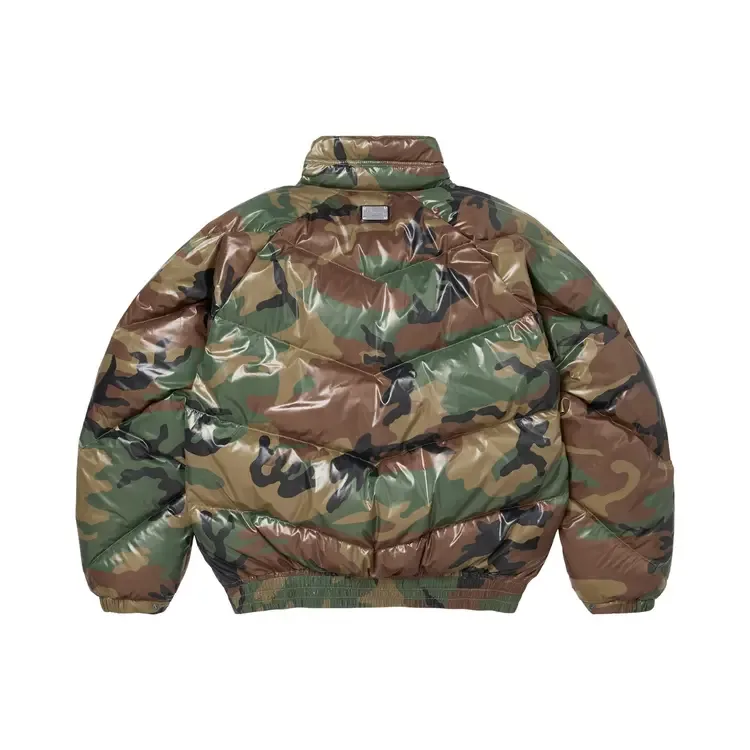 Легкая пуховая куртка Supreme x Schott Glossy 'Woodland Camo', коричневый — фото 2