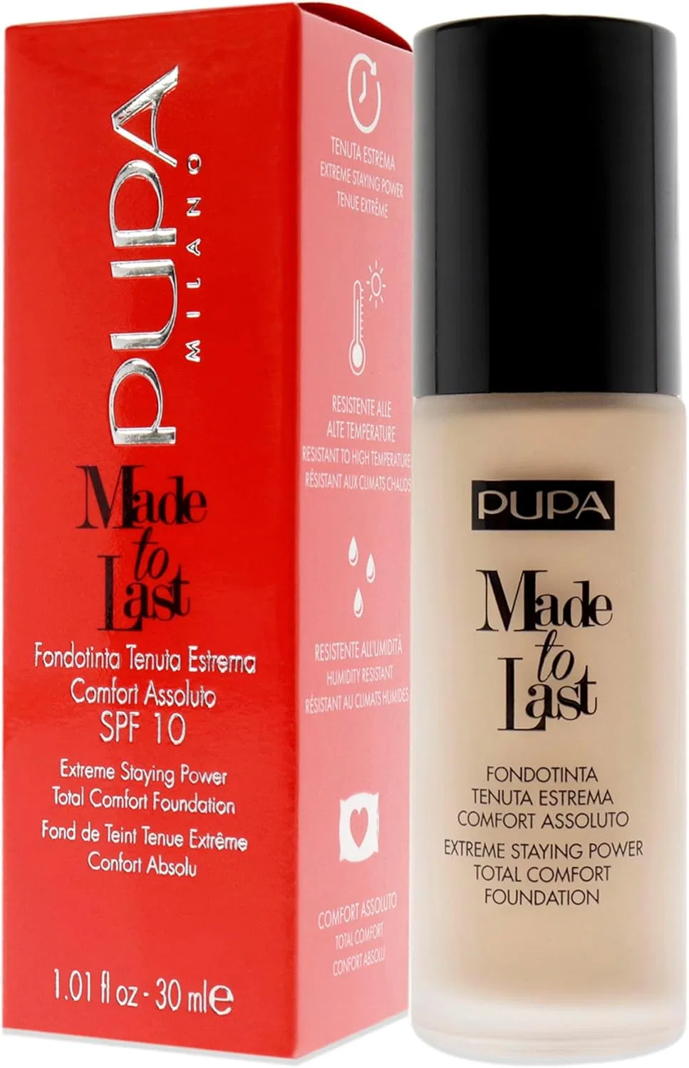 Тональный крем Ultimate Lasting Total Comfort Foundation PUPA Milano, Natural Beige, 28.6 г — фото 4
