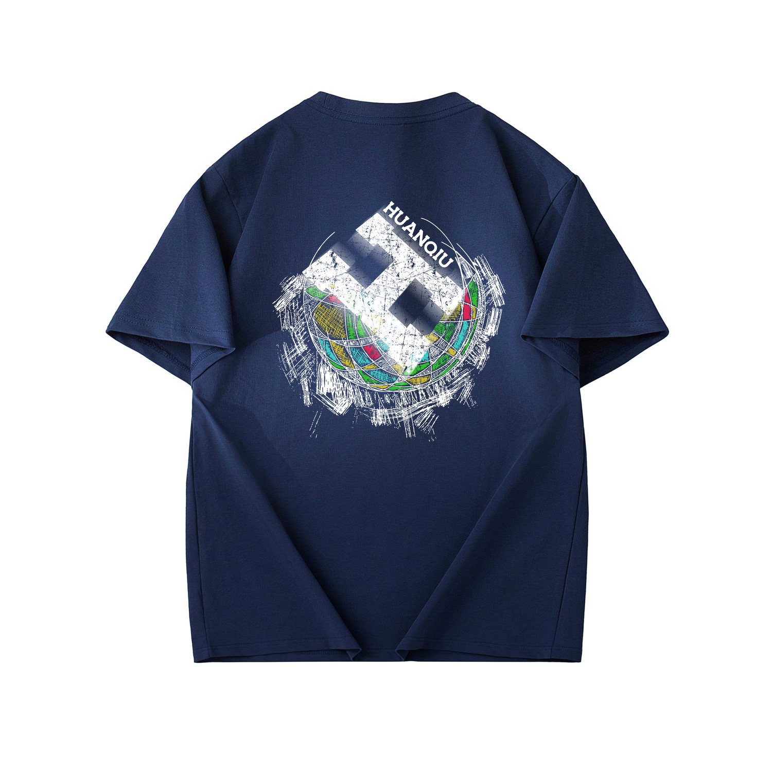 

Футболка Unisex Crew Neck тонкая прямая посадка HUANQIU, темно-синий