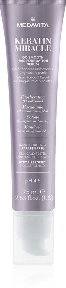 

Keratin Miracle Go Smooth Hair Foundation Serum Активная сыворотка для секущихся кончиков Medavita, 75 мл