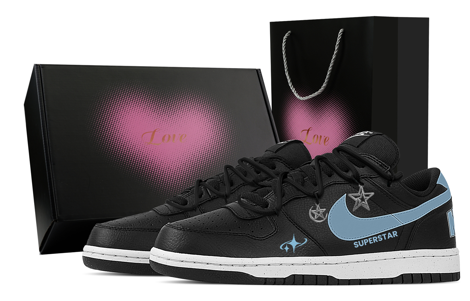 

Nike Big Star, Heart Box, устойчивые к истиранию дышащие низкие скейтерские кроссовки мужские blue black