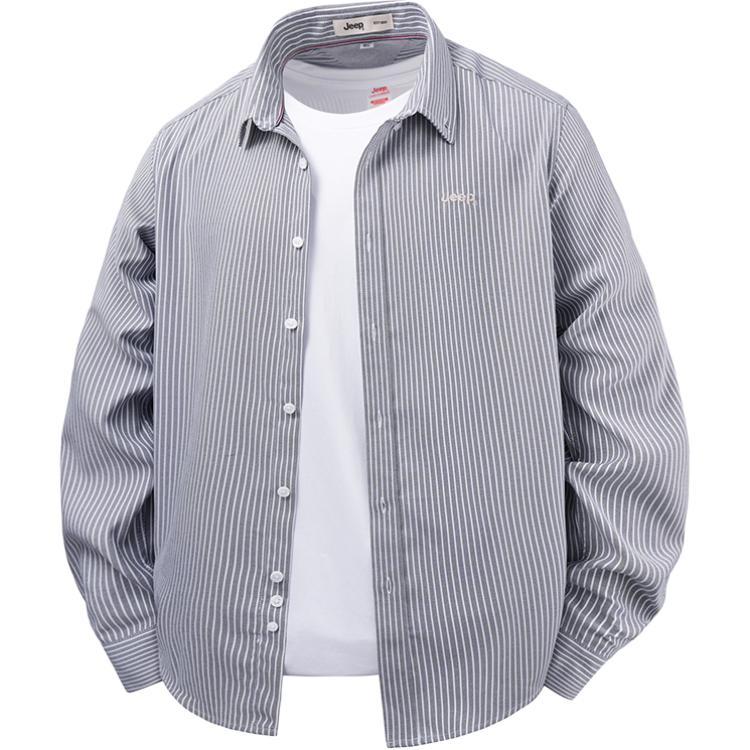 

Рубашка Unisex Lapel Moderate Others Jeep, темно-серый wide stripes