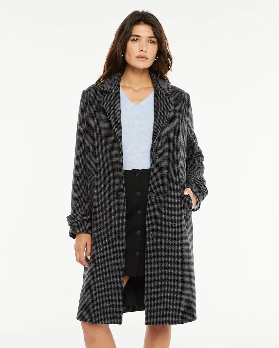 

Женское пальто из фактурной ткани с воротником с лацканами System Action, серый