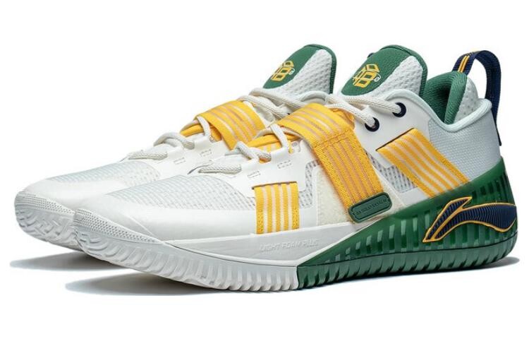 Li Ning LINING Rage Баскетбольные кроссовки мужские, Молочно-белый/тюльпанно-желтый — фото 3