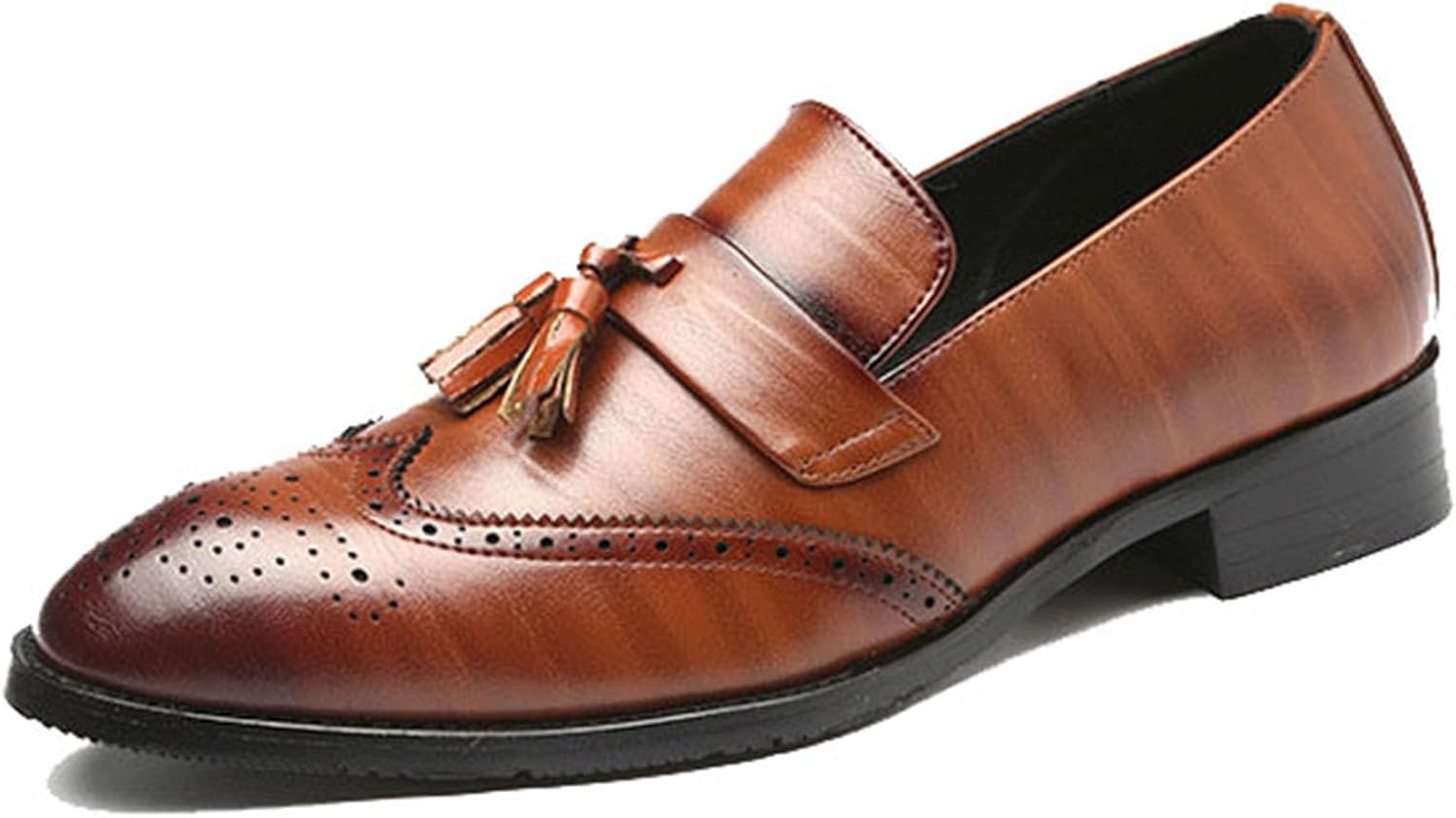 

Мужские туфли с кисточками, свадебные туфли для мужчин, броги, лоферы из искусственной кожи для мужчин Generic, коричневый