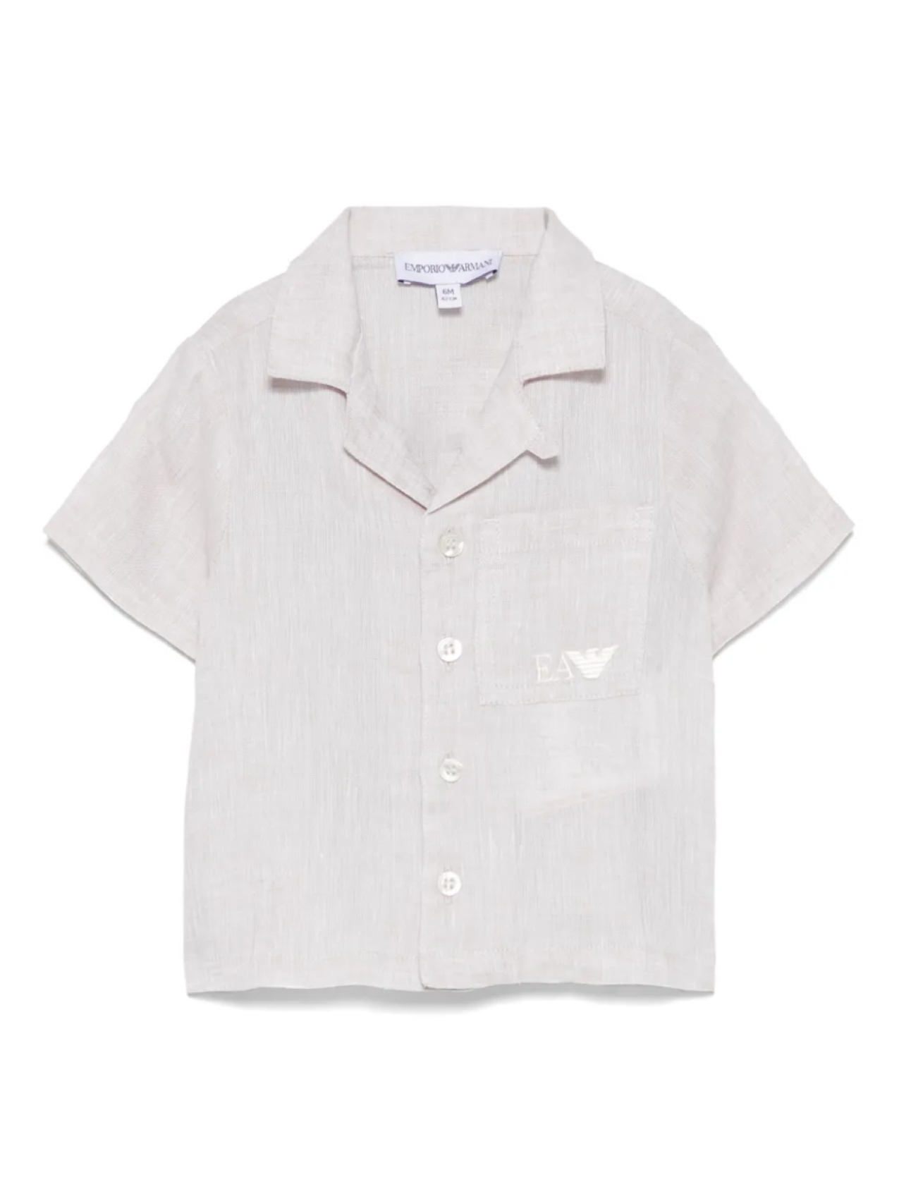 

Рубашка с вышитым логотипом Emporio Armani Kids, нейтральный