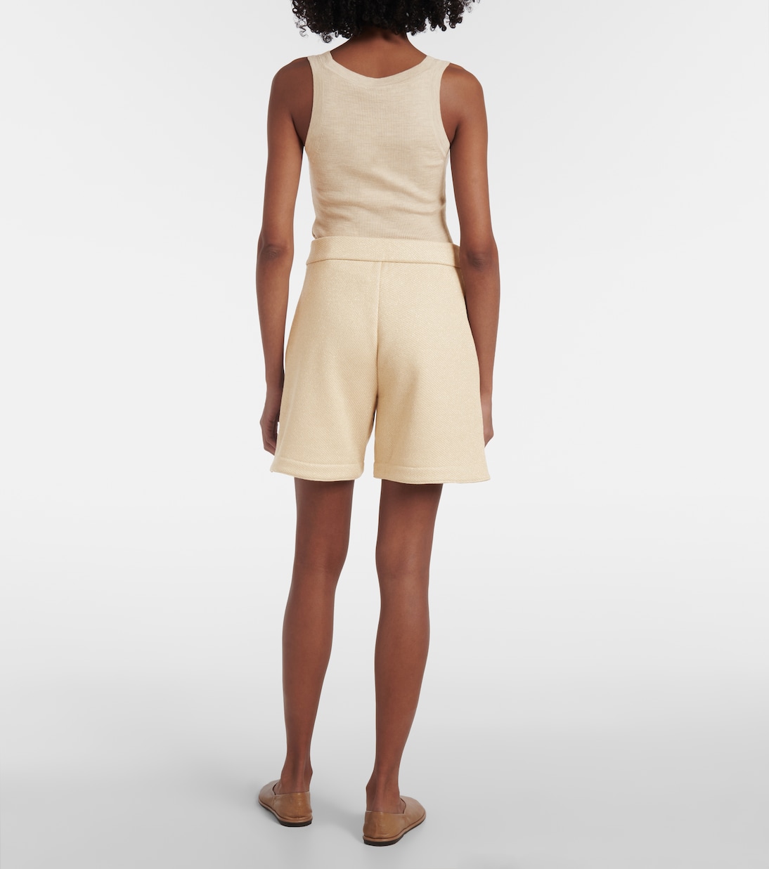 Шорты из смесовой хлопковой ткани Max Mara, Albino — фото 3