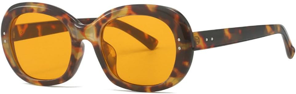 

Популярные модные овальные солнцезащитные очки в стиле панк с заклепками для мужчин, солнцезащитные очки UV400, ретро-очки для женщин, круглые оранжевые солнцезащитные очки TYUVIVO, Amber Orange