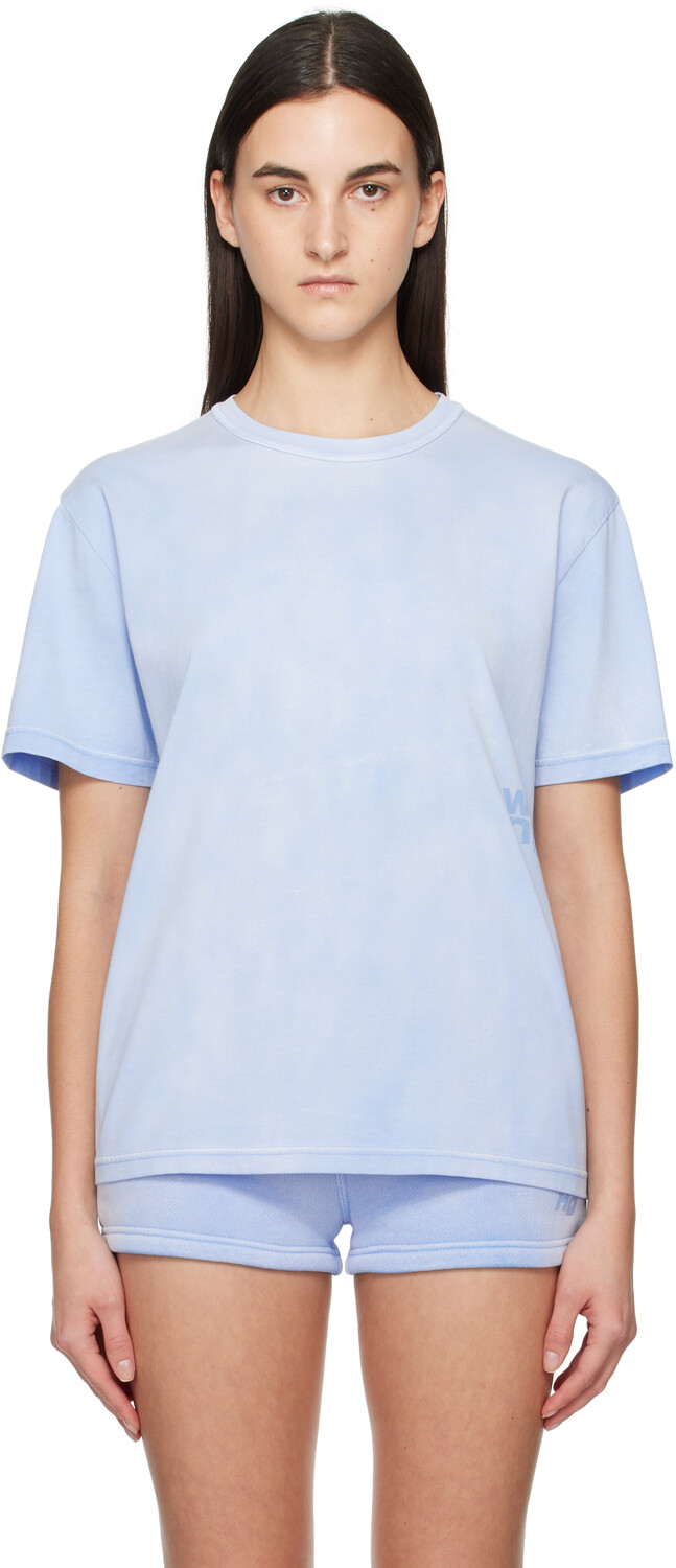 

Футболка с логотипом Blue Puff alexanderwang.t, Washed pale blue