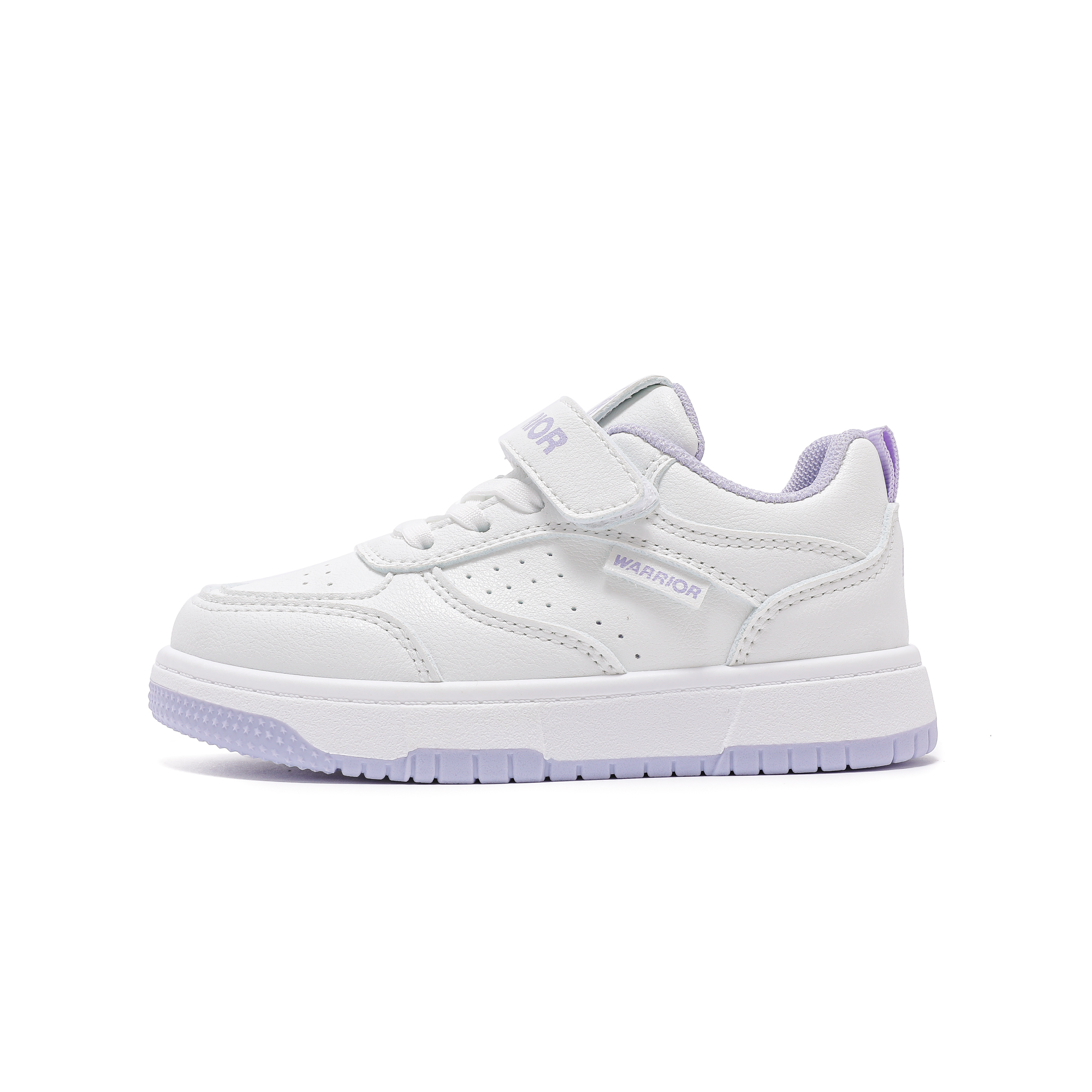 

Дышащие, легкие, амортизирующие, низкие детские кроссовки для скейтбординга WARRIOR, белый/фиолетовый