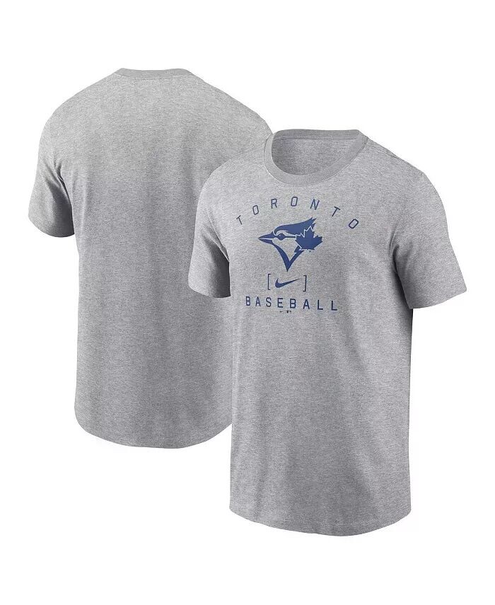 

Мужская футболка Heather Grey Toronto Blue Jays Home Team Athletic Arch Nike, серый