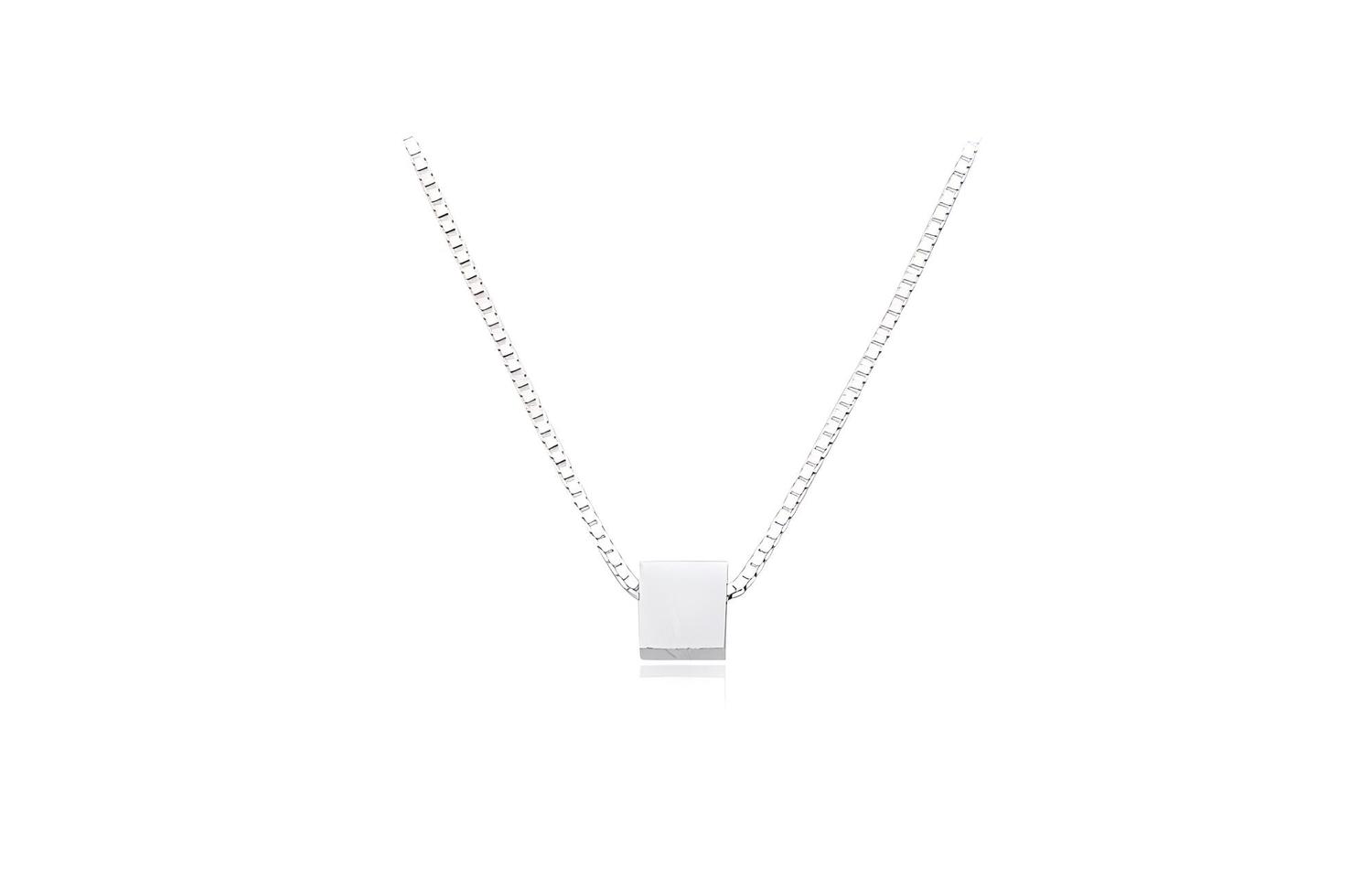 

HOLLY RYAN S925 серебряное маленькое квадратное колье candy женская элегантность нормкор стиль