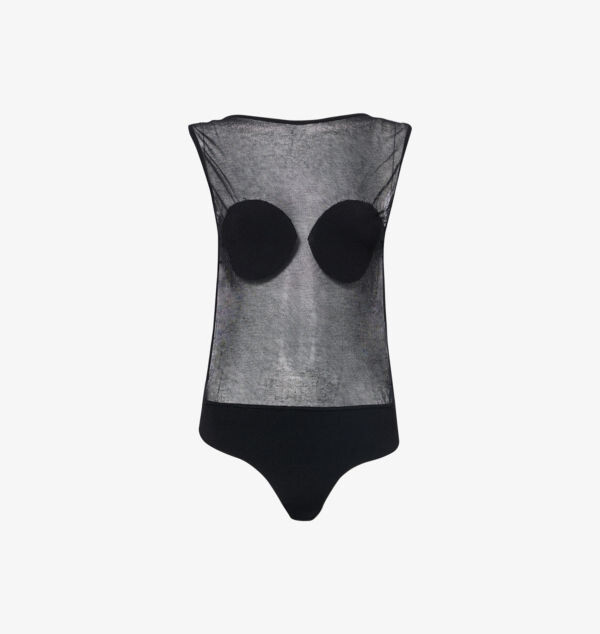 

Трикотажное боди Platano с прозрачными вставками Jacquemus, черный