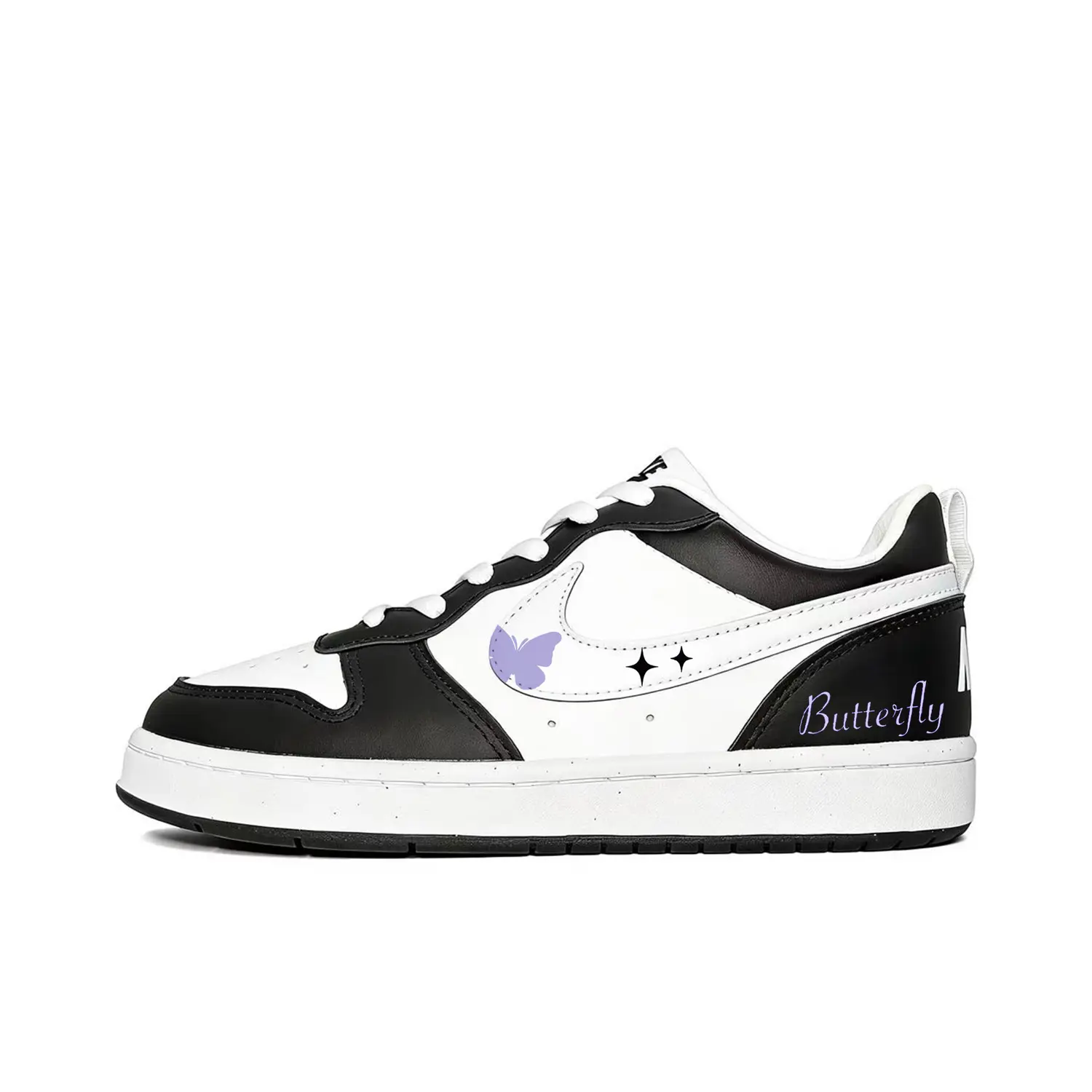 

Nike Низкие кеды Court Borough Purple Butterfly из искусственной кожи с противоскользящим и износостойким покрытием