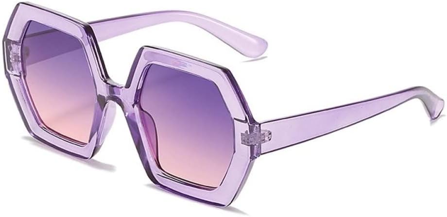 

Многоцветные солнцезащитные очки большого размера в ацетатной оправе для женщин, шестиугольные солнцезащитные очки для мужчин, очки с защитой от УФ-излучения UV400 LANGSER, 7