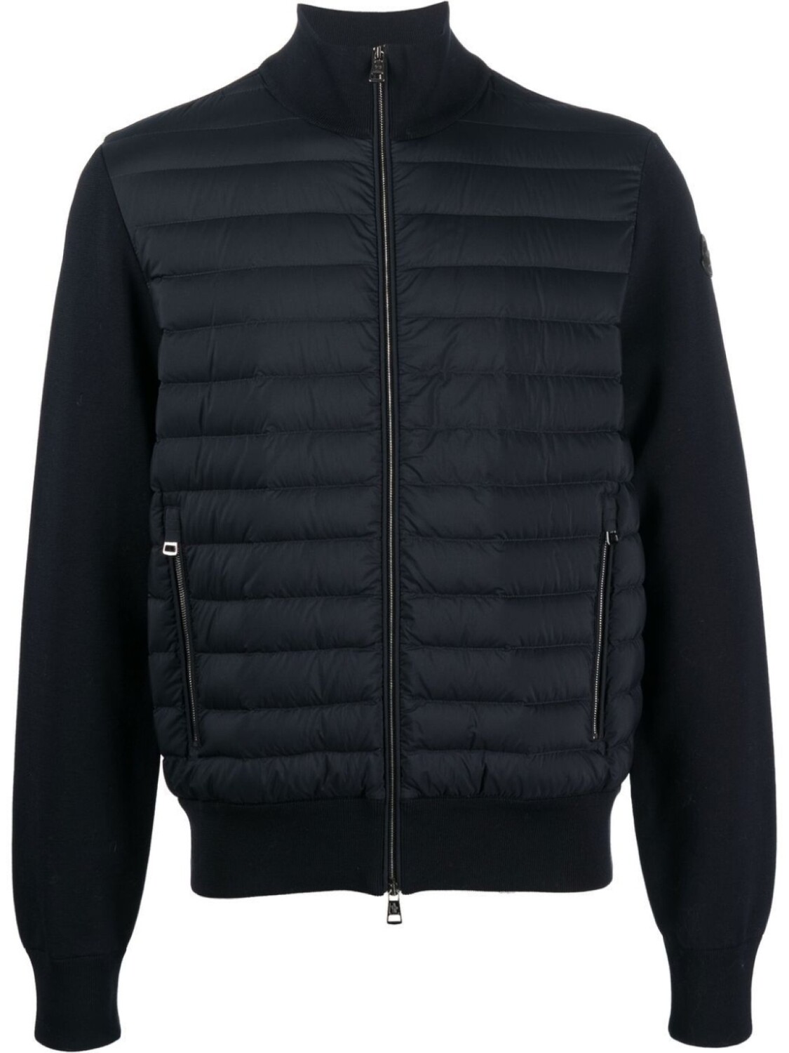 

Moncler пуховик с контрастными рукавами, синий