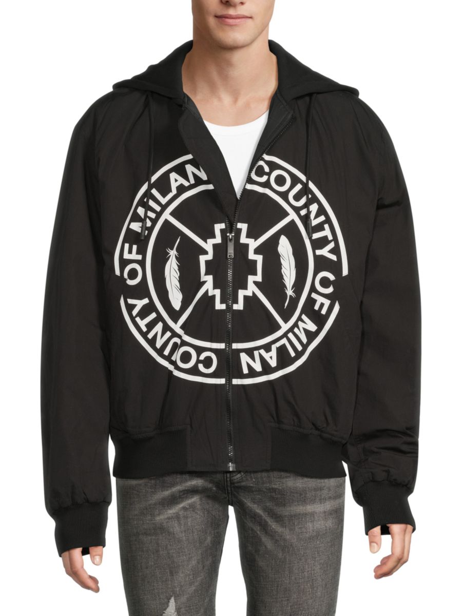 

Куртка-бомбер с капюшоном и принтом Skate Cross Marcelo Burlon, черный