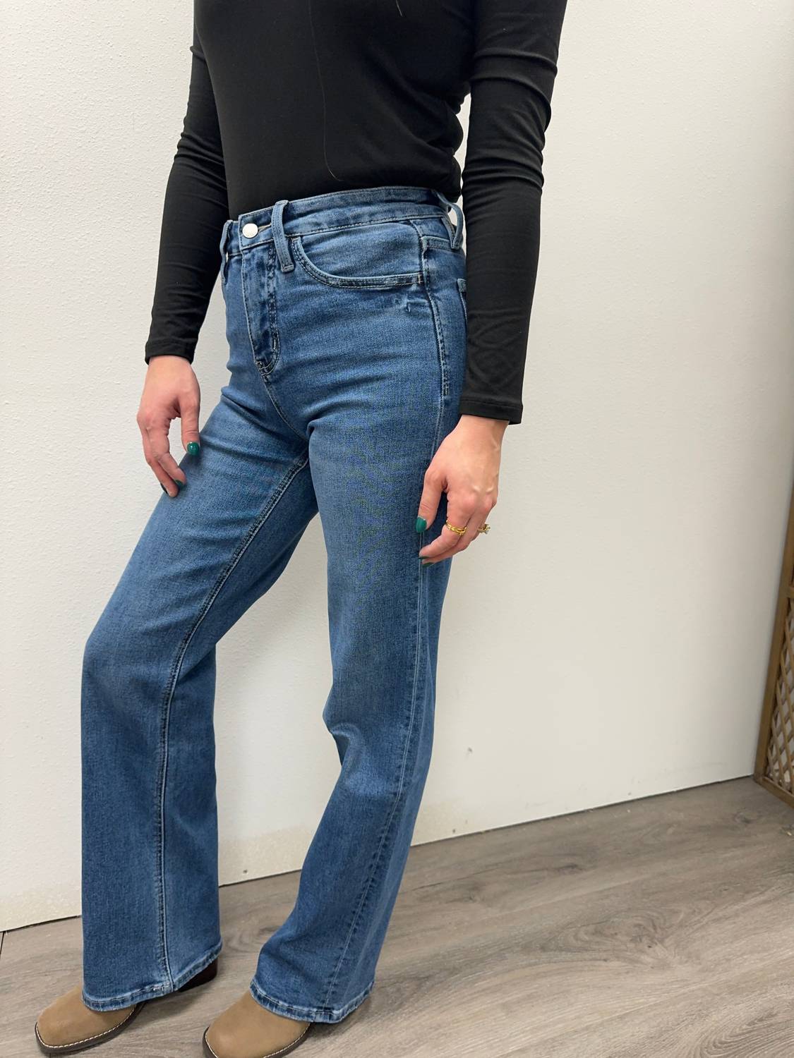 

Супервысокие широкие брюки в темном цвете VERVET BY FLYING MONKEY, Dark