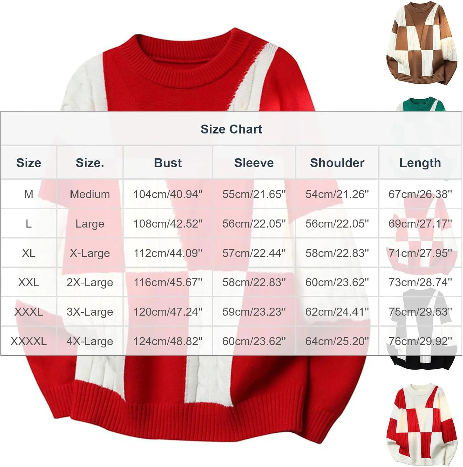Мужской свитер Casual Slim Fit с длинным рукавом, легкий, в клетку Color Block — фото 2