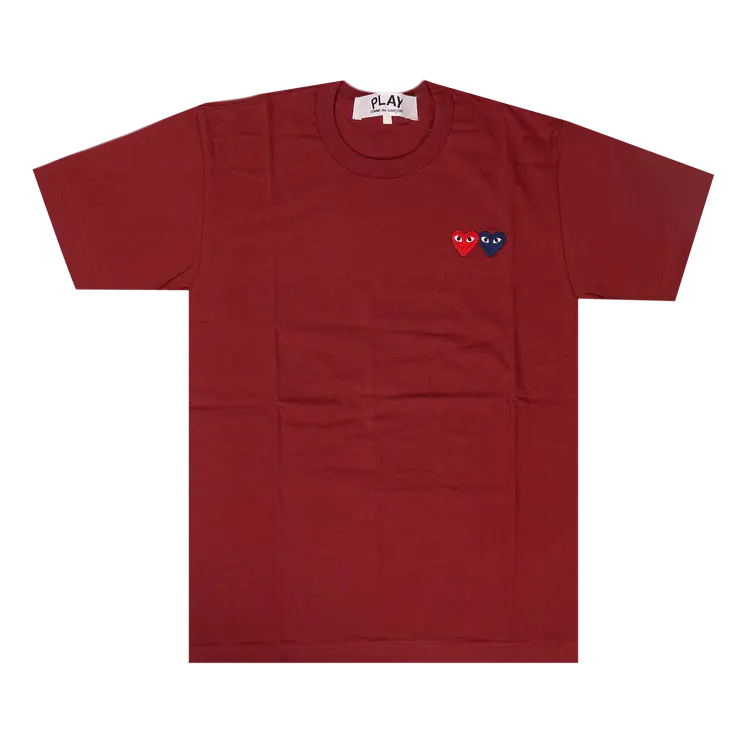 

Футболка Comme des Garçons PLAY Double Heart T-Shirt 'Burgundy', красный