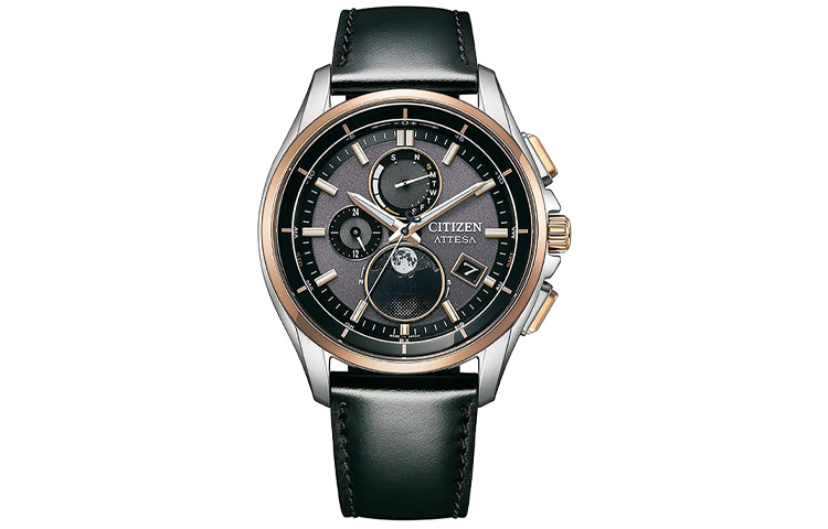 

CITIZEN Часы Attesa Series Solar Quartz Movement Cow Leather Strap Watch 41.5mm Men's Watch Black Dial BY1004 17X, Black Dial