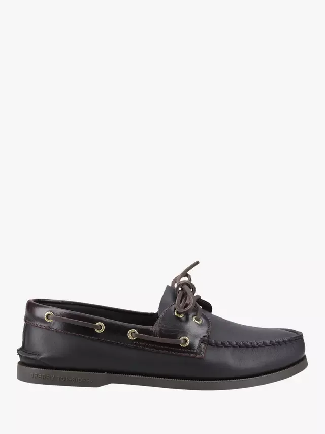 Оригинальные кожаные мокасины с двумя люверсами Sperry, Dk Brown