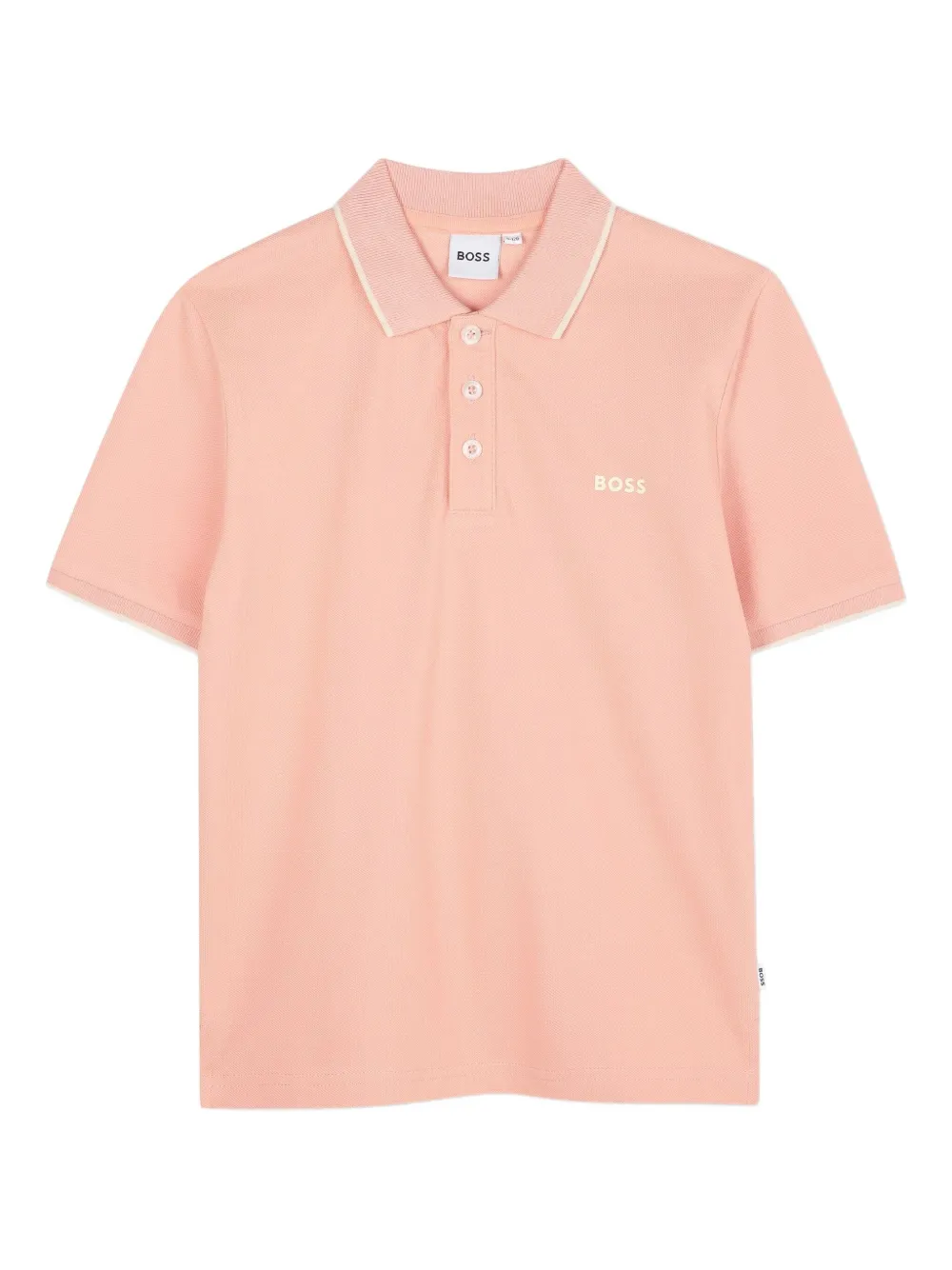 

Рубашка поло с контрастной отделкой BOSS Kidswear, розовый