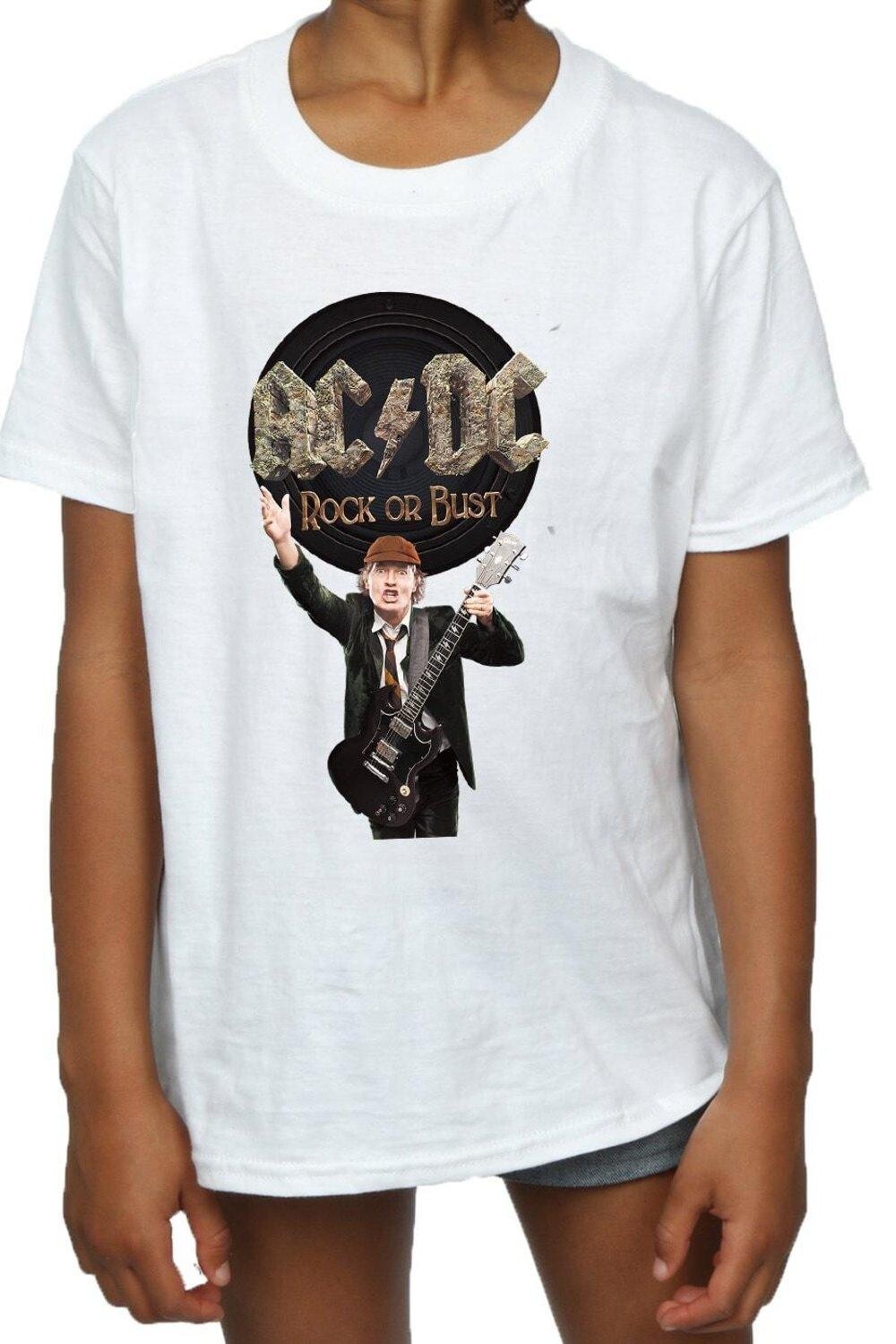 

Хлопковая футболка Rock Or Bust Angus Young AC/DC, белый