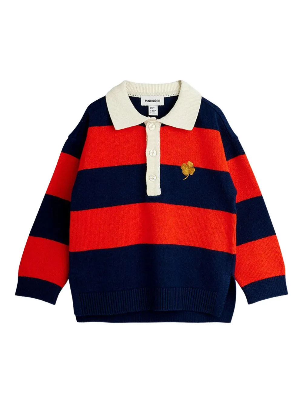 

Топ в полоску с вышивкой Mini Rodini, черный