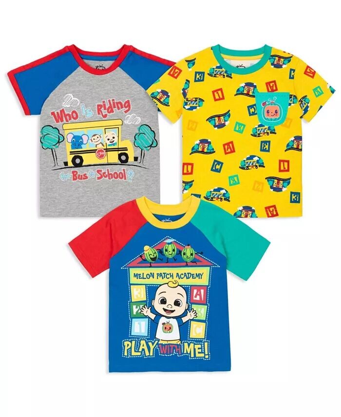 

Комплект из 3 футболок JJ Baby для мальчиков для маленьких мальчиков Cocomelon, мультиколор